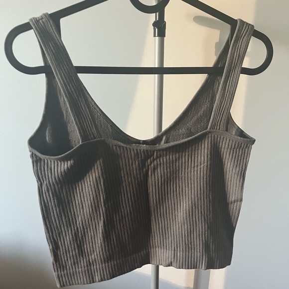 Free People Gray Ribbed Tank Top - Picture 4 of 4